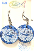 C108 Whales in Flowers Earrings – ChelleC Designs
