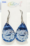 C111 Whales in Flowers Teardrop Earrings – ChelleC Designs