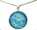 C127 Whales in Circle Pendant on Blue, 25mm – ChelleC Designs