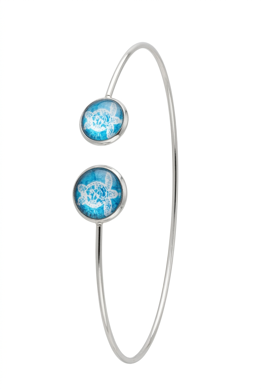 C136 Turtle Hibiscus Filigree Two-Dome Bangle – ChelleC Designs