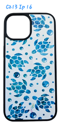 C213 Phone Case iPhone 16 Turtle Bubbles