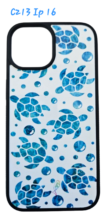 C213 Phone Case iPhone 16 Turtle Bubbles