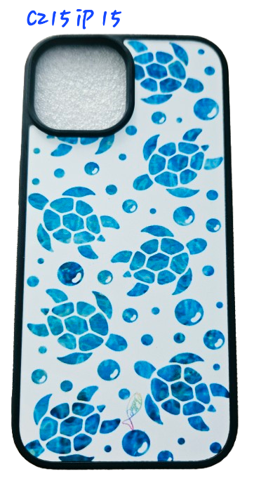 C215 Phone Case iPhone 15 Turtle Bubbles