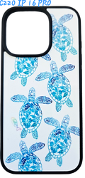 C220 Phone Case iPhone 16 Pro - Turtle Hibiscus Filigree all over