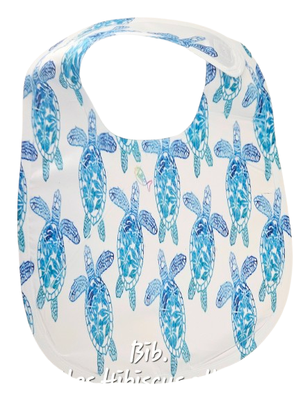 C227 Bib Lge - Turtle Hibiscus Filigree all over