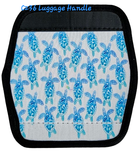 C236 Luggage Handle Cover - Turtle Hibiscus Filigree all over