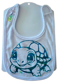 C283 Small Terry Baby Bib - Turtle Baby Crawling