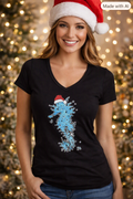 Adult Tee – C287 ChelleC Designs - Xmas Tee Seahorse Santa Hat