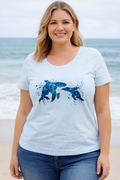 Adult Tee – C296 ChelleC Designs - Whales Water Drip