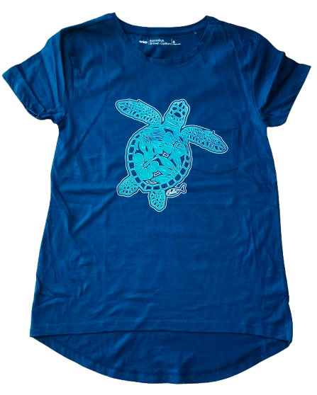 Adult Tee – C298 ChelleC Designs - Turtle Hibiscus Filigree