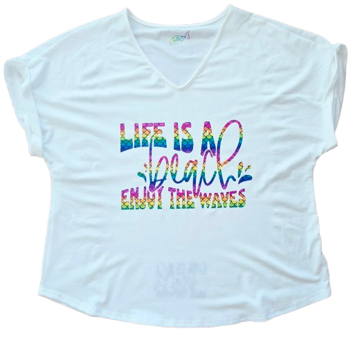 Adult Tee –C305  ChelleC Designs - Life Is A Beach