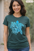 Adult Tee – C313 ChelleC Designs - Turtle Flowers Filigree