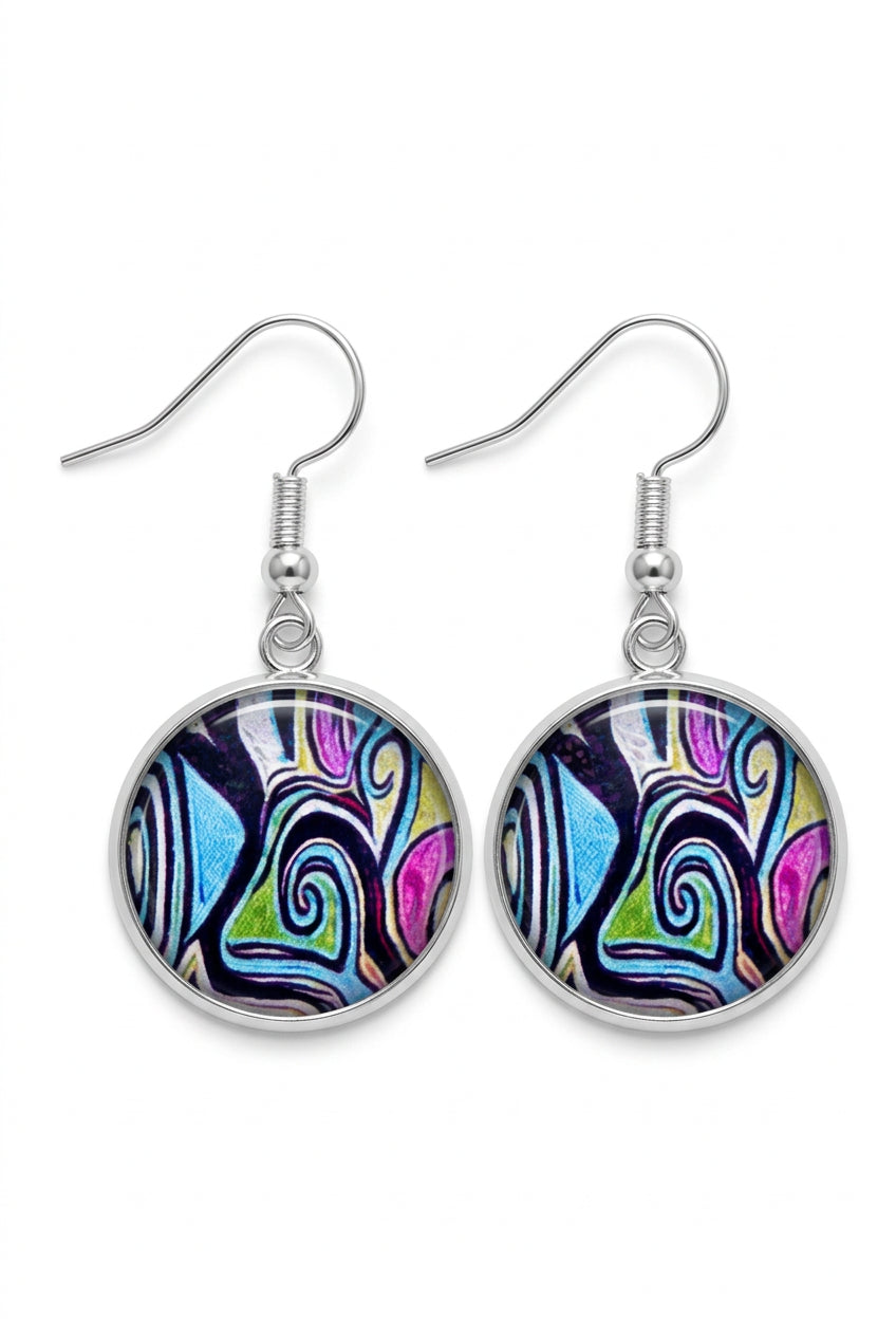 Earrings – Mumsy Designs - Magic Mushroom Blue