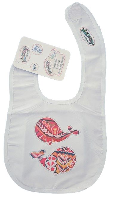M408 Large Baby Bib - Whale 3 Cute Warrior