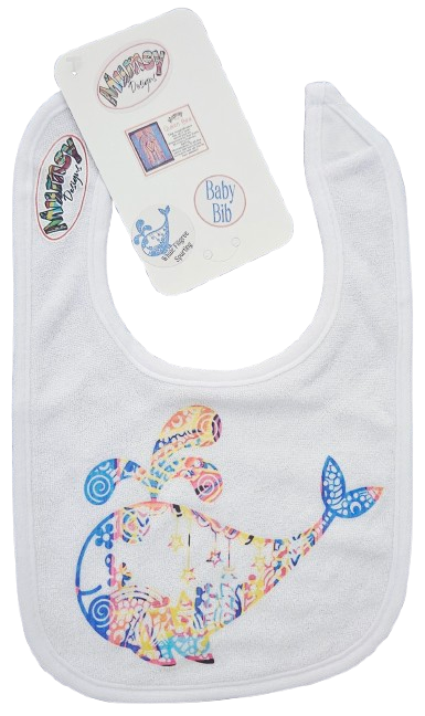 M409 Small Baby Bib - Baby Whale Spurt on Queen Bee